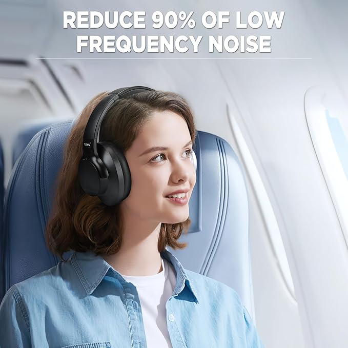 TUINYO Bluetooth Headphones Wireless, Over Ear Stereo Wireless Headset 40H Playtime with deep bass, Soft Memory-Protein Earmuffs, Built-in Mic Wired Mode PC/Cell Phones/TV- Rose Gold
