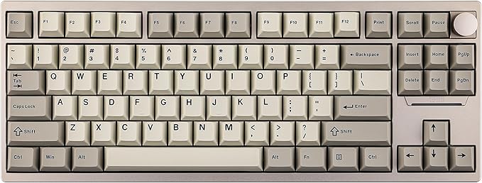 EPOMAKER P87 TKL Aluminum Wireless Gaming Keyboard, QMK/VIA Programmable, 87% BT/2.4Ghz/USB-C, with CNC Metal Knob and RGB Backlight (Khaki, Zebra Switch)