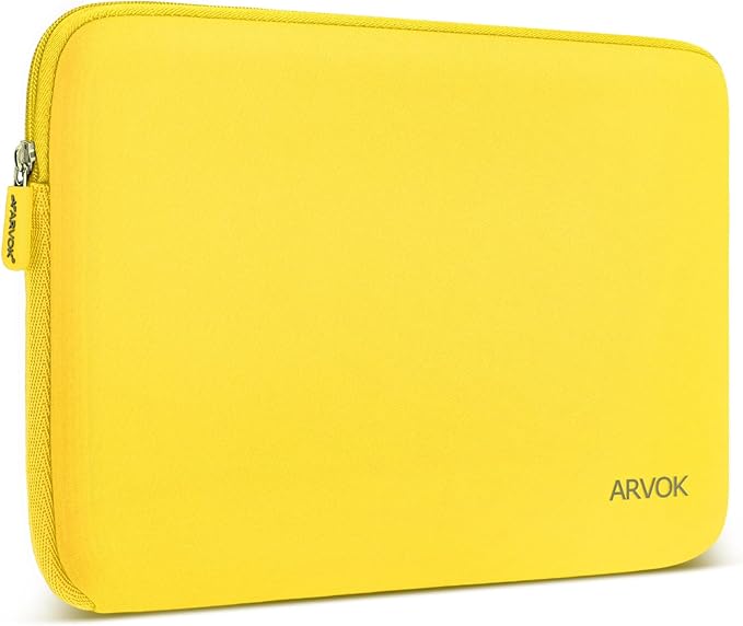 Arvok 13 13.3 14 Inch Laptop Sleeve Case for MacBook Pro 14 2021/Water-Resistant Notebook Chromebook Computer Pocket Briefcase Carrying Bag Pouch Skin Cover for HP/Dell/Lenovo/Asus/Acer, Yellow