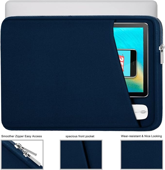 Laptop Case Sleeve 14 inch, Durable Carrying Bag Shockproof Protective Case Cover, Handbags Briefcase Laptop Bag Compatible with 14" MacBook Air/Pro HP Asus Lenovo Notebook Computer, DarkBlue