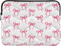 Laptop Case Sleeve, Pink Ribbon Bow Dots Pattern Shockproof Protective Computer Carrying Cover, Briefcase Handbags 13-13.3inch Laptop Sleeve Bag