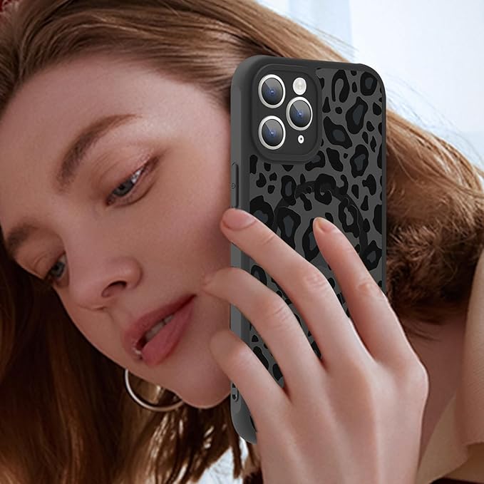 KANGHAR Case for iPhone 11 Pro Max Phone Case [Compatible with Magsafe] Leopard Printed Pattern Cute Cheetah Protective Magnetic Case for Girls Women Men 6.5"