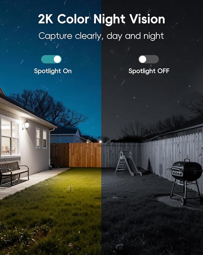 ZUMIMALL 2K Solar Security Cameras Wireless Outdoor, 360° PTZ Camera for Home Security with Color Night Vision, Flexible Mount, PIR Motion, 2-Way Talk, Free Cloud Storage, Compatible with Cloudedge