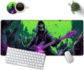 Large Mouse Pad, 31.5 x 11.8in Extended Gaming Mouse Pad with Stitched Edges, XXL Mousepad Protector Non Slip Rubber Base for Office and Home Writing Mat, Funy Skeleton Man Plays Guitar Desk Mat