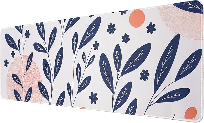 Leaf Mouse Pad,Large Mouse Pad, Soft Rubber Base, Non-Slip Surface,31.5x11.8x0.12inch Long Computer Keyboard Mouse Mat,Office Desk Mat,Gaming Mousepad