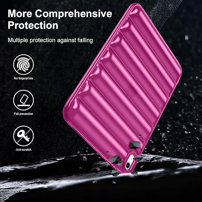 for iPad (A16) 11th Generation Case 11 inch 2025/iPad 10th Generation 10.9 inch (2022) Shockproof Soft TPU Back Cover Silicone Bumper Anti-Yellowing Lightweight Protective Clear Shell, Rose