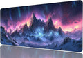 Mountain Desk Mat Northern Light Snow Mousepad XL Large Gaming Mouse Pad Laptop Keyboard Mat Desk Pad Desktop Accessories for Work & Study 31.5x11.8 Inch