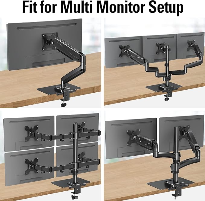 MOUNTUP Monitor Mount Reinforcement for Tempered Glass Desk, Monitor Arm Plate, Steel Bracket for Thin and Most Fragile Table, for Desk C Clamp Installation of Monitors Stand