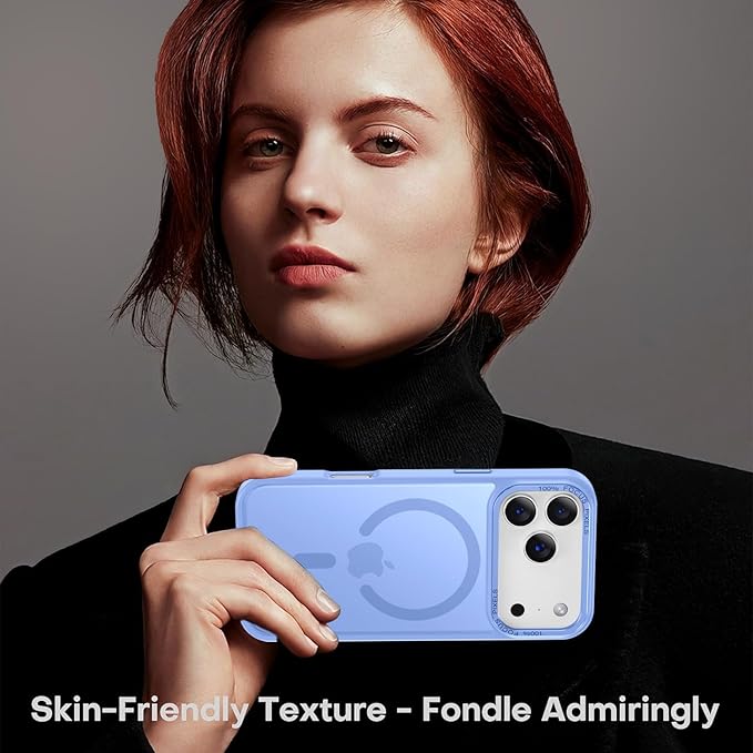 Newfuture Magnetic for iPhone 17 Pro Max Case [Compatible with Magsafe] [Military Grade Drop Protection] Translucent Matte Anti-Scratch Shockproof Protective Phone Cover 6.9 Inch, Blue