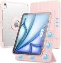 SPARIN Case for iPad Air 11 inch M3/ M2, iPad Air 7th/6th/5th/4th Gen (2025/2024/2022/2020) 10.9 inch,Case with Apple Pencil Holder, Detachable Magnetic Cover, Portrait and Landscape Stand, Pink