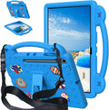 AKABEILA Compatible with Samsung Galaxy Tab A11+ 2025 Tablet Case, Kids Friendly Universal Lightweight Shockproof Protective Case with Shoulder Strap & Stand Handle Sky Blue