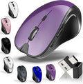 Mouse for MacBook Bluetooth Wireless Mouse Laptop MacBook Air Mac Pro Silent Rechargeable PC iPad Optical Mouse with Jiggler Dual Mode Switch Bluetooth 5.2/3.0 and 2.4GHz USB Type-C Receiver PURPLE