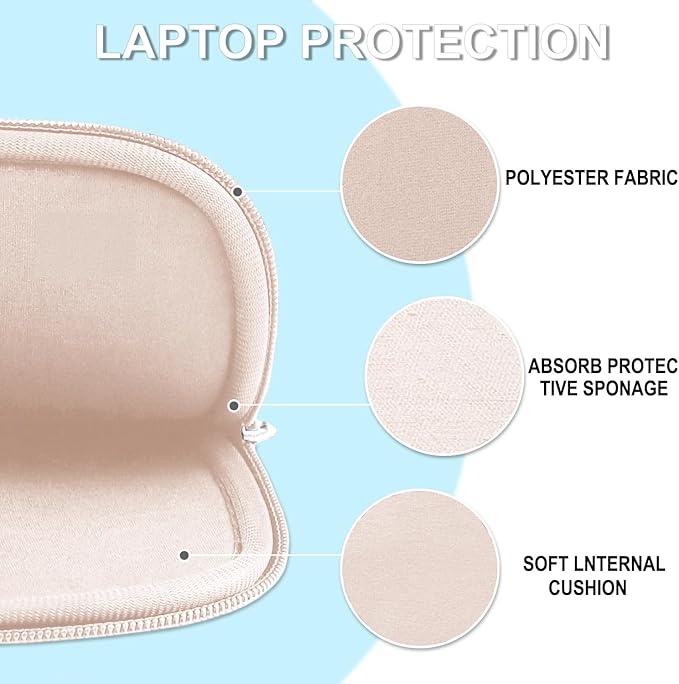 Laptop Case 14 inch, Shockproof Protective Laptop Cover Briefcase Carrying Computer Bag with Accessory Pocket Portable Computer Sleeve for 14" MacBook, HP, Dell, Lenovo, Acer, Pink