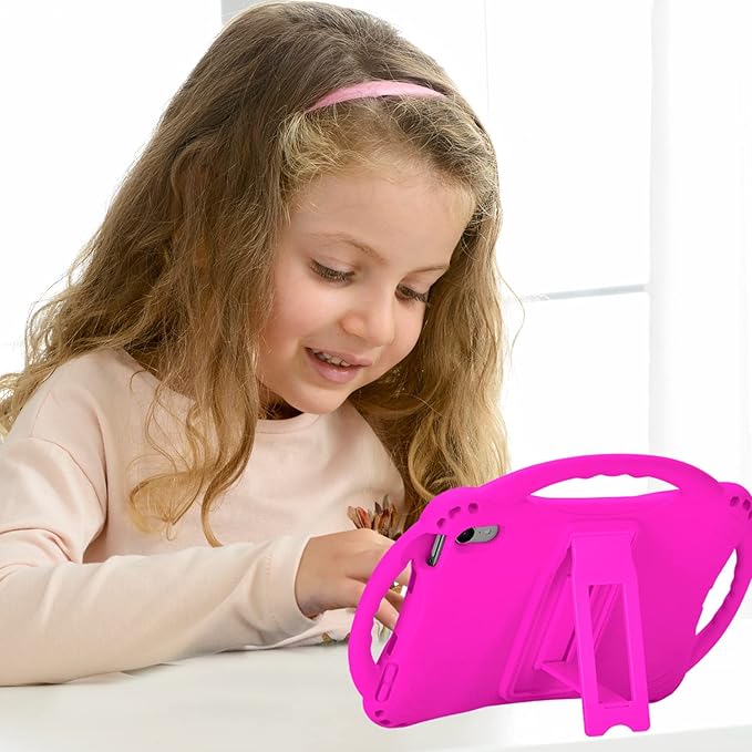TopEsct Kids Case for iPad mini 7 (A17 Pro) 2024 /iPad Mini6 2021, Shockproof Silicone Cover with Handle Stand for 8.3" iPad mini 6th/7th Gen,Purple