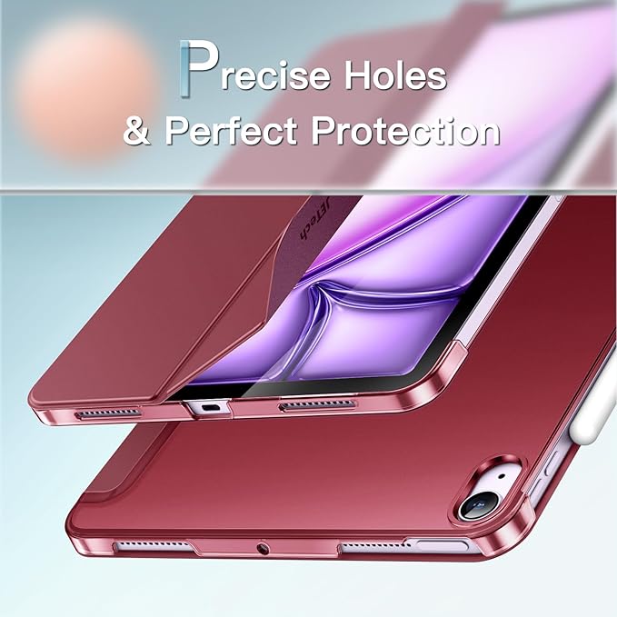 JETech Case ONLY for iPad Air 11-Inch M4/M3/M2 (2026/2025/2024), iPad Air 5/4 (2022/2020 5th/4th Generation 10.9-Inch), Slim Stand Hard Back Shell Cover with Auto Wake/Sleep (Wine)