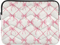 Laptop Case Sleeve, Pink Bow Plaid Pattern Shockproof Protective Computer Carrying Cover, Briefcase Handbags 13-13.3inch Laptop Sleeve Bag