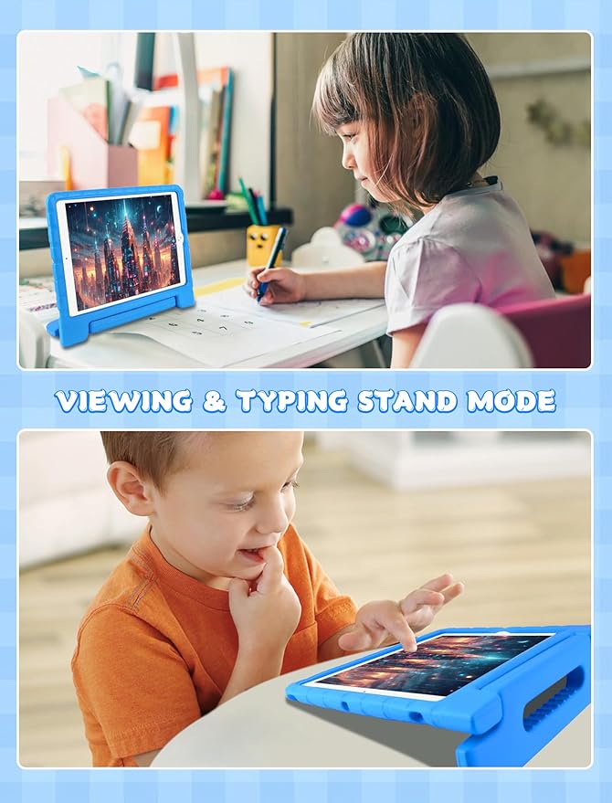 Kids Case for iPad Pro 12.9 2017(2nd Gen)/2015(1st Gen) with Pencil Holder and Handle Stand, EVA Rugged Cover Compatible with iPad Pro 12.9-inch for Child Boys Girls Toddlers(Blue)