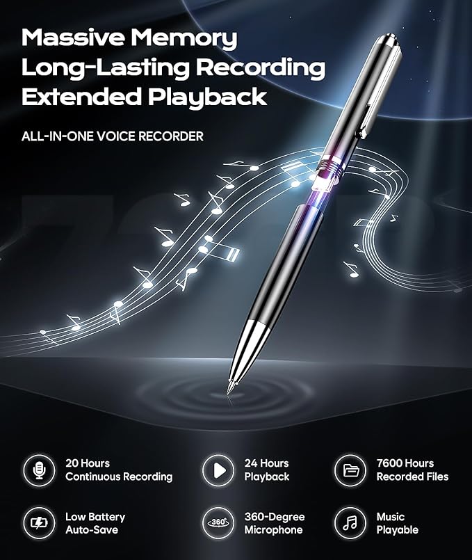 72GB Digital Voice Recorder with USB Type-C Plug, Portable OTG File Transfer Recording Device, Voice Active Recorder with One-Touch Start, Portable Audio Recorder for Meeting, Interviews, Class, Work
