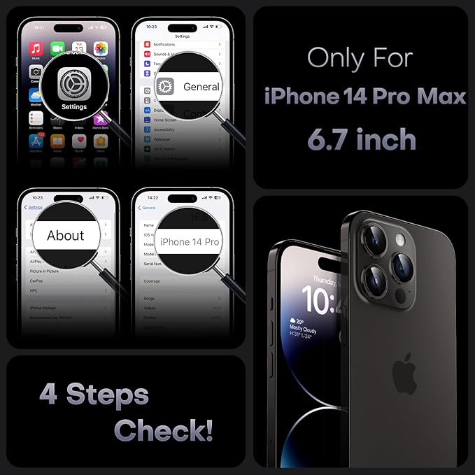 TOCOL for Phone 14 Pro Max Case, Compatible with Magsafe Charger, Full Camera Protection, Drop Protection, Translucent Matte Phone Case for iPhone 14 Pro Max 6.7 inch (Dark Blue)