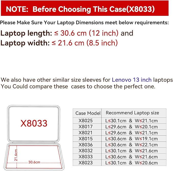 Smatree Hard EVA Protective Sleeve Compatible for 14inch Lenovo ThinkPad X9 14 Aura Edition Copilot+PC,for 14inch Yoga Book 9i,for 13inch ThinkPad X13 Yoga Gen 3/2,for 13inch Yoga6 Gen 8/7 Case(X8033)