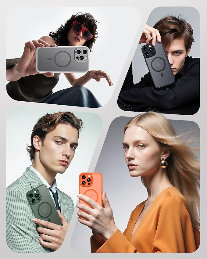 TOCOL for Phone 16 Pro Case, Compatible with Magsafe Charger, Full Camera Protection, Drop Protection, Translucent Matte Phone Case for iPhone 16 Pro 6.3 inch (Orange)