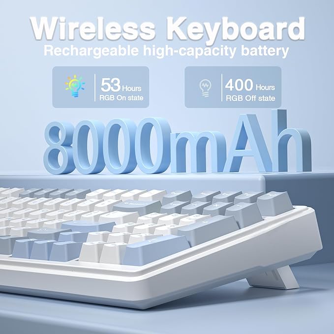 AULA F99 Wireless Mechanical Keyboard-Silent Version,Triple-Mode(BT5.0/2.4GHz/USB-C),Gasket Mounted,Hot Swappable Keyboard with Pre-lubed Linear Switches,RGB Backlit PC Gaming Keyboards for Win/Mac