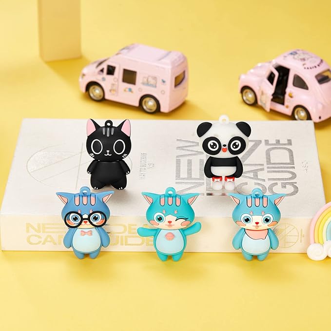 USB Flash Drives,Waterproof Silicone USB2.0 High Speed Thumb Memory Stick Pen Date Storage Pendrive U Disk (64GB,Cyan Cat)