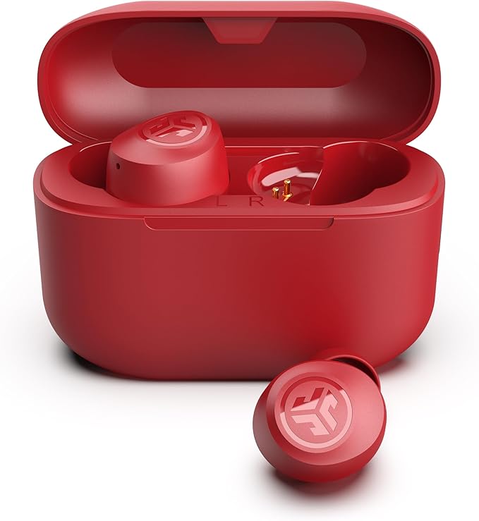 JLab Go Air Pop+ True Wireless Earbuds, Bluetooth 5.3 in Ear Headphones with Microphone, 35H Playtime, USB-C Charging Case, Dual Connect, EQ3 Sound, Rose