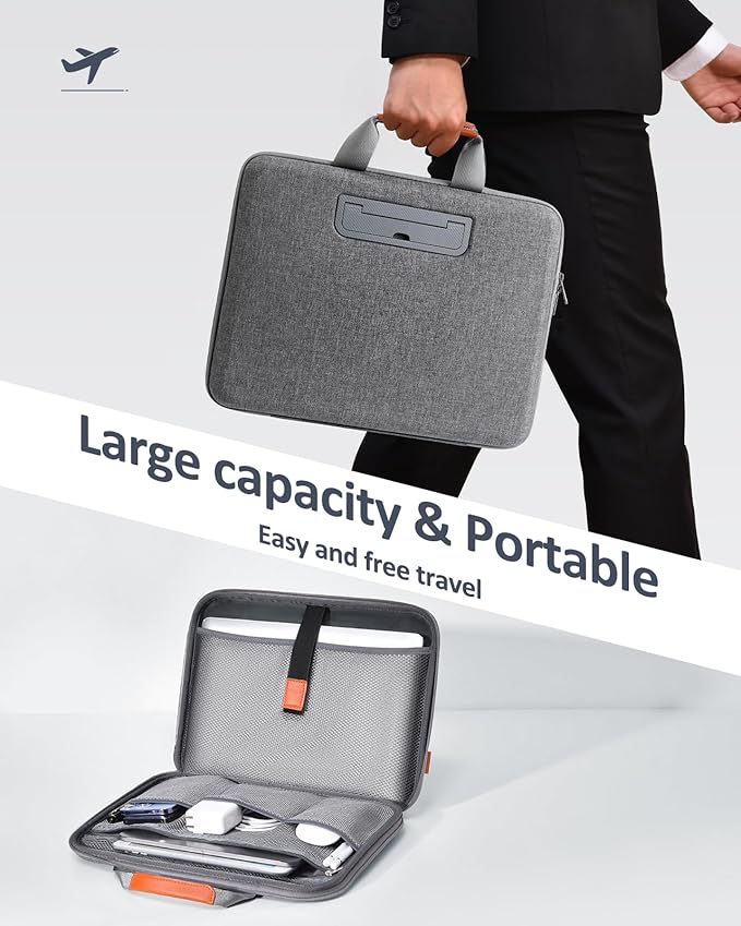 Hard Laptop Case 13 Inch for HP Dell Lenovo ASUS Acer - 2 in 1 Laptop Sleeve & Lap Desk with Stopper and Book Clip, Shockproof Waterproof 14.2 MackBook Pro Case - Gray