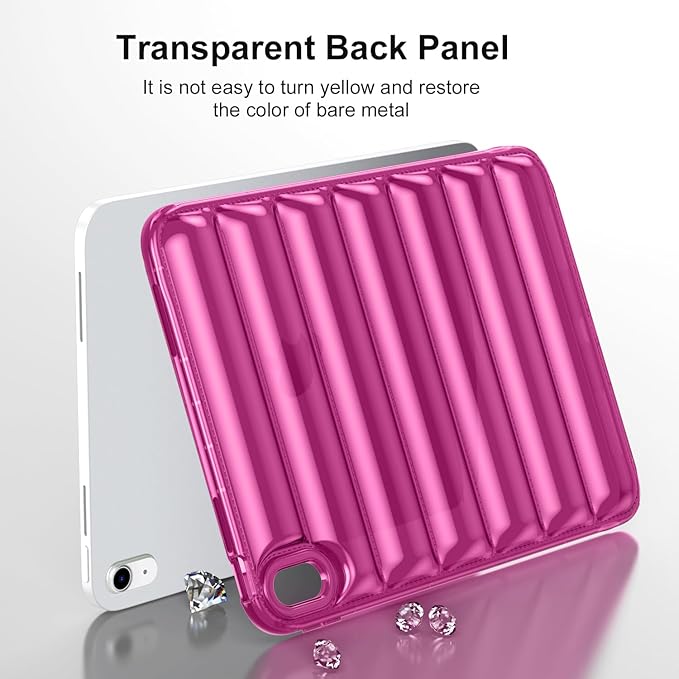 for iPad (A16) 11th Generation Case 11 inch 2025/iPad 10th Generation 10.9 inch (2022) Shockproof Soft TPU Back Cover Silicone Bumper Anti-Yellowing Lightweight Protective Clear Shell, Rose