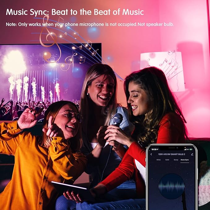 DAYBETTER Smart Light Bulbs, Alexa Light Bulb, WiFi Light Bulbs, RGBCW Color Changing Light Bulb A19 9W 800LM, Smart Bulbs that Work with Alexa & Google Assistant, Music Sync, No Hub Required, 6 Pack