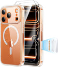 Anti-Yellowing for iPhone 17 Pro Case with 2X Screen Protectors, [Compatible with MagSafe] [12FT Military Grade Drop] Slim Thin Phone Cover 6.3 Inch,Clear