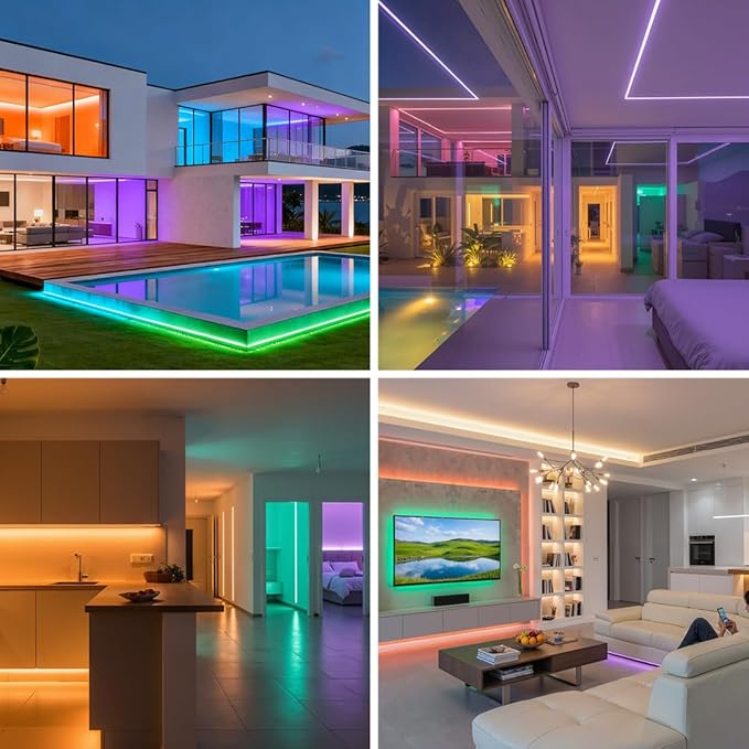 BTF-LIGHTING Highest Density RGBCCT 5 Colors in 1 LED 5050SMD RGB+ Tunable Color Temperature 2700K-6500K 16.4ft 112LEDs/m DC24V Multi-Colored IP30 12mm Width White LED Tape(No Adapter or Controller)