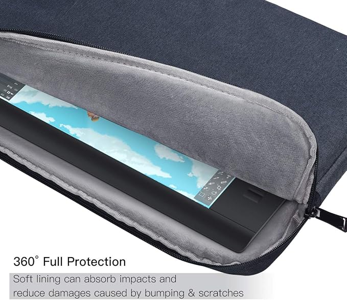 Waterproof Graphics Drawing Artists Tablet Sleeve Bag Compatible with Huion KAMVAS Pro 13 GT-133, XP-Pen Artist 12/13 Pro/14 Carrying Case(Navy Blue)