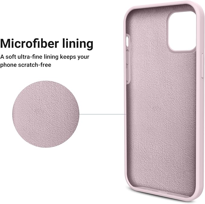 OTOFLY Compatible with iPhone 12 Pro Max Case 6.7 inch(2020),[Silky and Soft Touch Series] Premium Soft Liquid Silicone Rubber Full-Body Protective Bumper Case (Ice Pink)