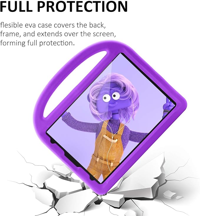 Kids Case for iPad Pro 11 2022/2021/2020 (4th/3rd/2nd Generation), Techcircle Child Shock Proof EVA Protective [Support Pencil Charging] Handle Stand Case for iPad Air 5/4 Gen 10.9" 2022/2020, Purple