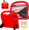 Kids Case for Apple iPad Air 11 inch M3/M2 & iPad Pro 11 inch M5/M4 (2025/2024) with Pencil Holder/Handle/Kickstand Lightweight Soft EVA Foam Shockproof Stand Girls Boys Cover, Red Bird