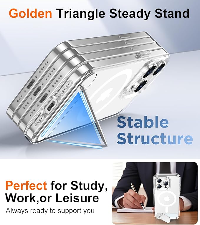 Magnetic Compatible with iPhone 15 Pro Case, [Built-in Invisible Kickstand][Compatible with MagSafe] [Military Grade Shockproof] Slim Thin Phone Case for iPhone 15 Pro 6.1"