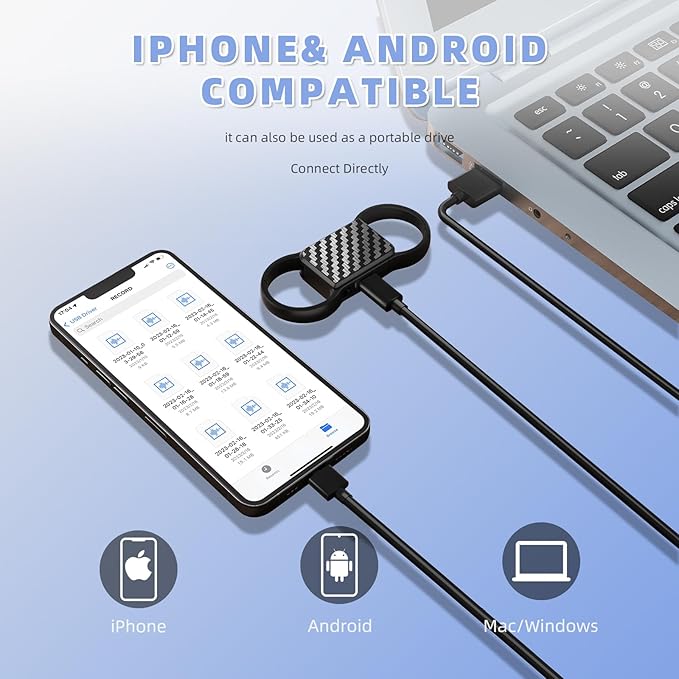 128GB(9200 Hours) Keychain Voice Recorder,Audio Recording Device with Triple Noise Reduction,Voice Activated Recorder,HD Playback for Lectures,Meetings,Interviews