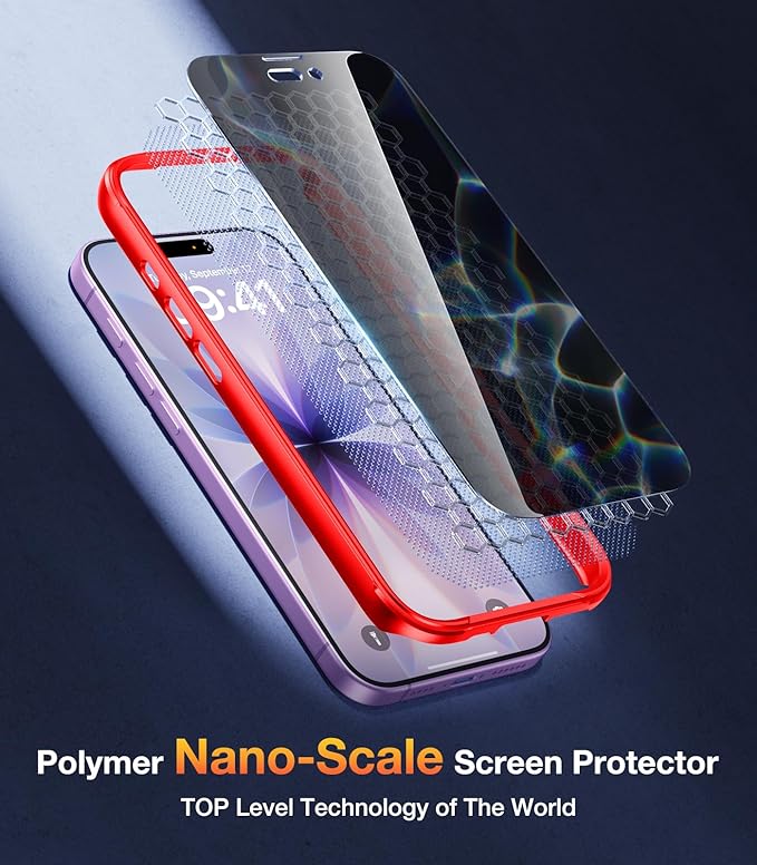 Diaclara Magnetic Designed for iPhone 17 Case 6.3'' [Full Camera Protection] Full Body Bumper with Privacy Screen Protector, [Compatible with MagSafe] Military Drop Proof Phone Case, Red