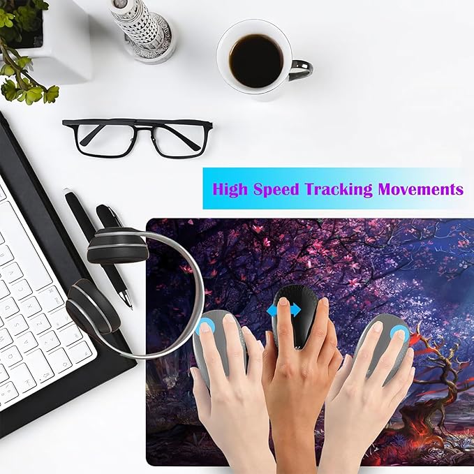 Japanese Large Gaming Mouse Pad 31.5"x15.7"｜ Forest-Themed XXL Keyboard Pad, Mouse Mat, Desk Pad, Non-Slip Rubber Base & Stitched Edges Desk Mat- Big Extended Mousepad for PC/Laptop/Office/Home Decor
