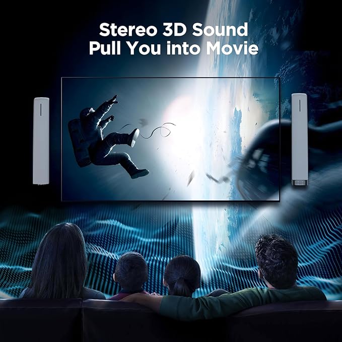 Sound Bar for Smart TV, 90W Soundbar with Bluetooth 5.3/ARC/Optical/AUX Connect, Auto Volume Boost, 3 Customizable Equalizer Modes, 2 in 1 Detachable Soundbar for TV/PC/Gaming/Projectors