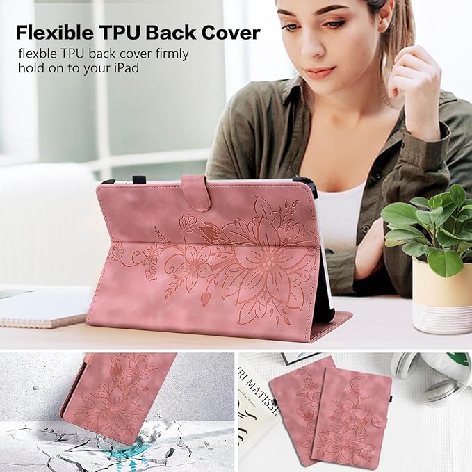 Case for iPad Pro 13 Inch (M5) 2025/ (M4) 2024, Auto Wake/Sleep Supports Pencil Pro and Pencil(USB-C) Magnetic Clasp Stand for iPad Pro 13 Inch Cover, Pink