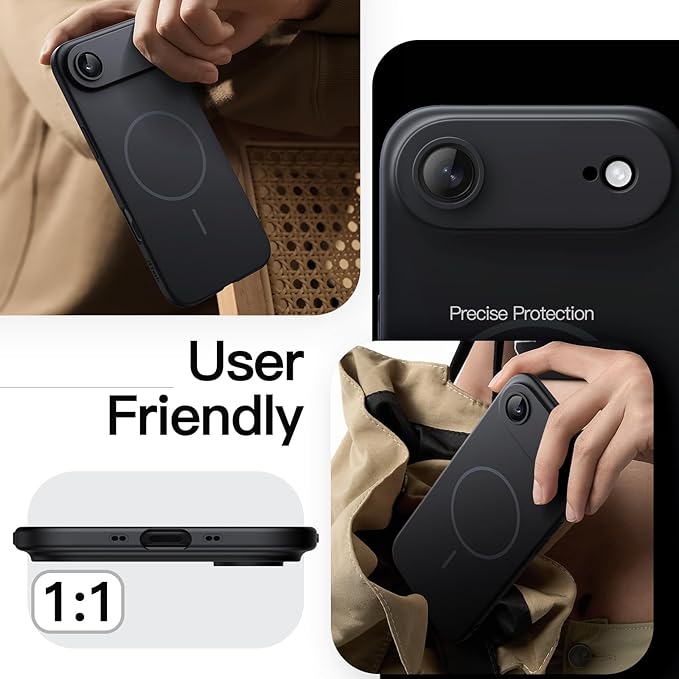 JETech Magnetic Slim Case for iPhone Air, Compatible with MagSafe, Ultra-Thin Lightweight Minimalist Phone Cover with Matte Finish and Full Camera Lens Protection, 6.5-Inch Display (Black)