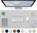 Bloss Large Desk Pad, Grey Desk Mat, Desk Pads on Top of Desks, Computer Mat Non-Slip, Desk Blotter Waterproof, Easy to Clean - Light Grey (31.5 x 15.7 Inches)
