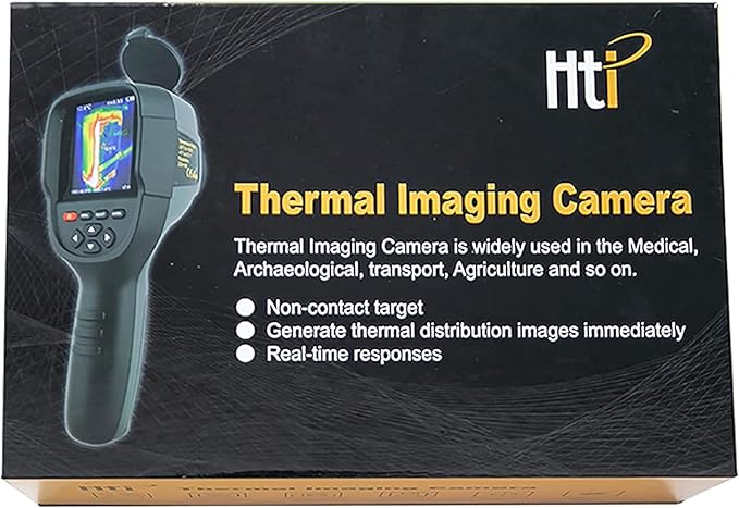 Higher Resolution 320 x 240 IR Infrared Thermal Imaging Camera. Model HTI-19 with Improved 300,000 Pixels, Sharp 3.2in Color Display Screen, Battery Included. Lightweight Comfortable Grip.