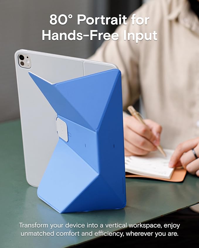 MOFT Dynamic Folio Case for iPad Pro 11- inch (M5 2025 / M4 2024), Slim Magnetic Stand Case with 20+ Viewing Angles, Auto Wake/Sleep, Ultra Thin, Panna Cotta x Faded Jeans
