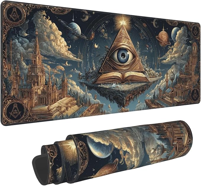 Gothic Masonic Mouse Pad Extended Large Gaming Mouse Pad XL Stitched Edges for Gamer Home Office 31.5 X 11.8 Inch