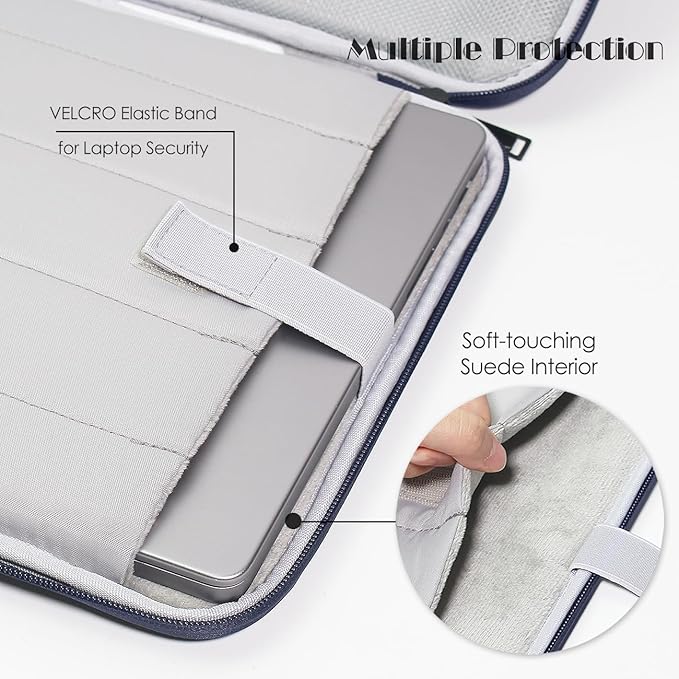 ProElife 13-Inch Tablet Sleeve Case for 2026-2024 iPad Air 13 inch M4 M3 M2, iPad Pro 12.9-13 inch M5 M4 M3 M2, 12.4-in Galaxy S10+/S9+ Accessory Traveling Carrying Bag Cover with Handle (Navy Blue)