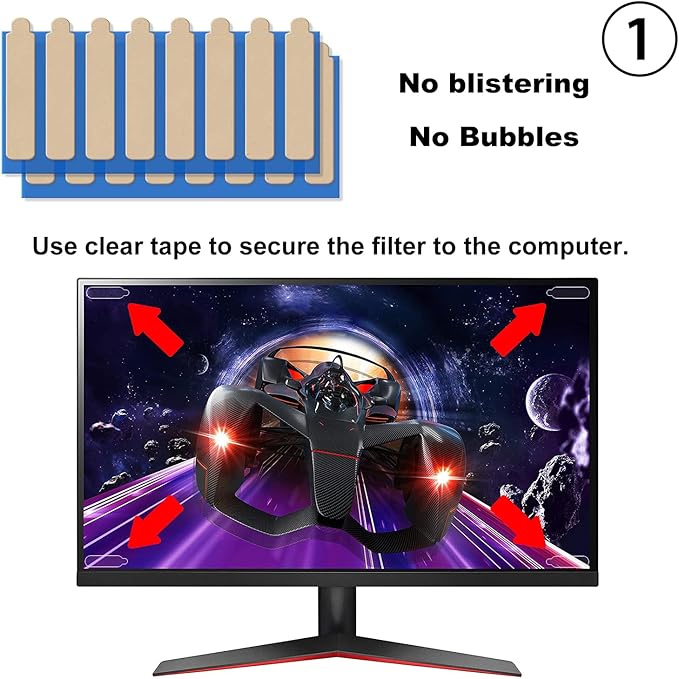 KEANBOLL Anti Blue Light Screen Protector Panel for 24 Inches Computer Monitor Blue Light Blocking Filter Anti Glare Shield for Desktop Computer - (Removable,No Need to Stick)